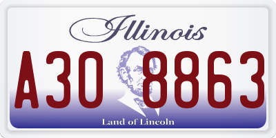 IL license plate A308863