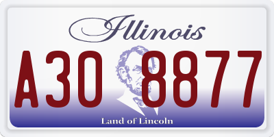 IL license plate A308877
