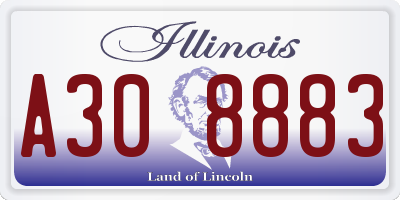 IL license plate A308883