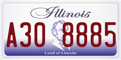 IL license plate A308885