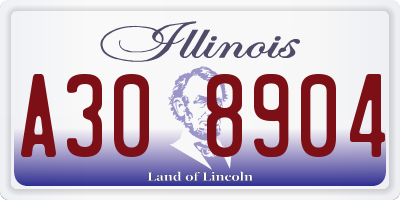 IL license plate A308904