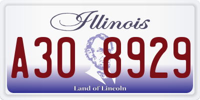 IL license plate A308929