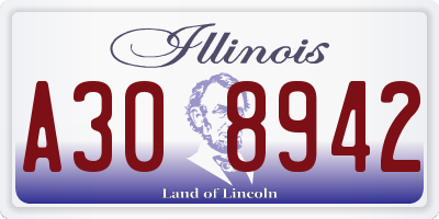 IL license plate A308942