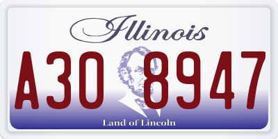 IL license plate A308947
