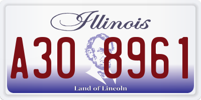 IL license plate A308961