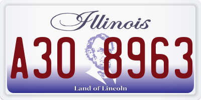 IL license plate A308963