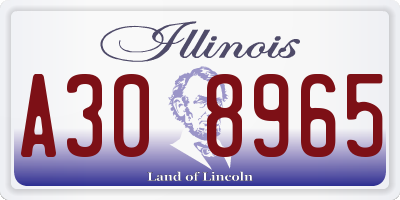 IL license plate A308965