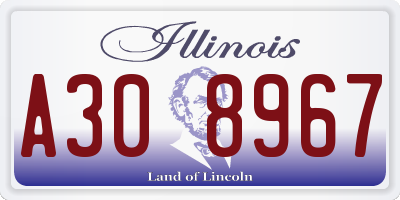 IL license plate A308967