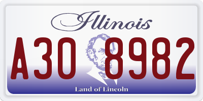 IL license plate A308982