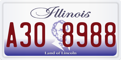 IL license plate A308988