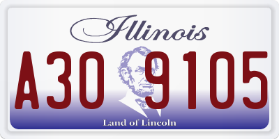 IL license plate A309105