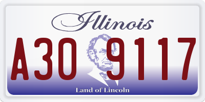 IL license plate A309117