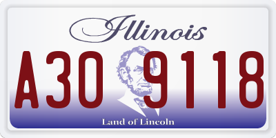 IL license plate A309118