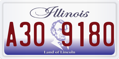 IL license plate A309180