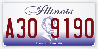 IL license plate A309190