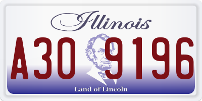 IL license plate A309196