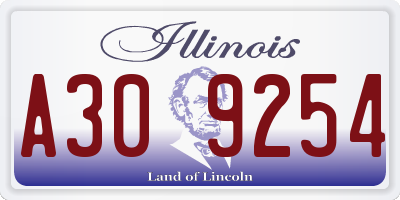 IL license plate A309254