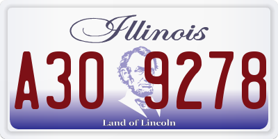 IL license plate A309278