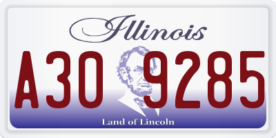 IL license plate A309285