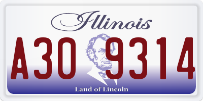 IL license plate A309314