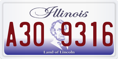 IL license plate A309316
