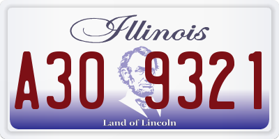 IL license plate A309321