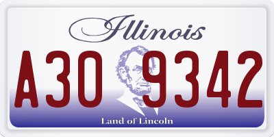 IL license plate A309342