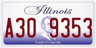IL license plate A309353
