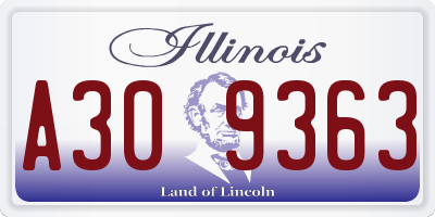 IL license plate A309363