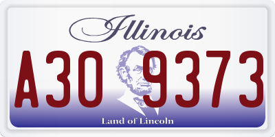 IL license plate A309373