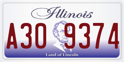 IL license plate A309374