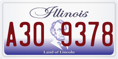 IL license plate A309378