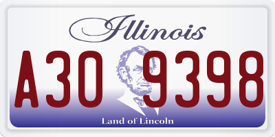 IL license plate A309398