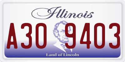 IL license plate A309403