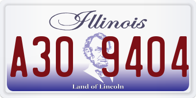 IL license plate A309404