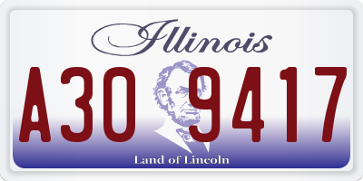 IL license plate A309417