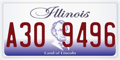IL license plate A309496