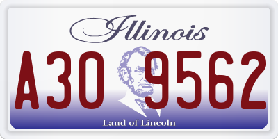 IL license plate A309562