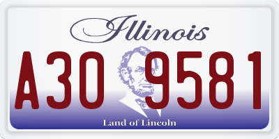 IL license plate A309581