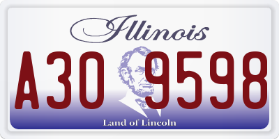 IL license plate A309598