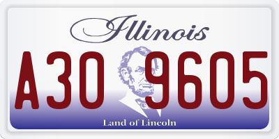IL license plate A309605
