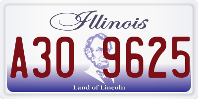 IL license plate A309625