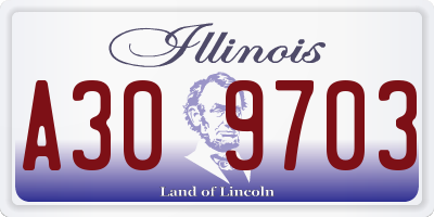 IL license plate A309703