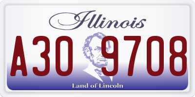 IL license plate A309708