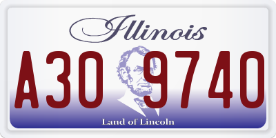 IL license plate A309740