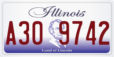 IL license plate A309742