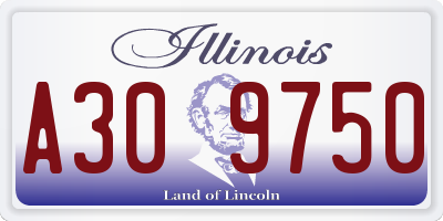IL license plate A309750