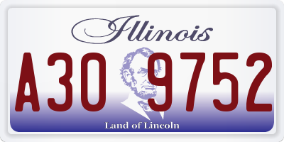 IL license plate A309752