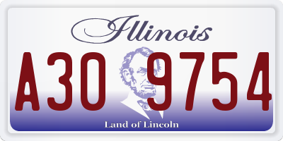IL license plate A309754