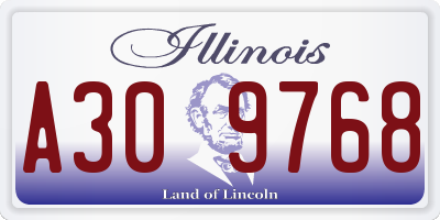IL license plate A309768